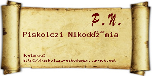 Piskolczi Nikodémia névjegykártya